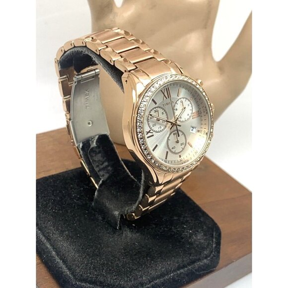 Timex Women's Watch TW2V57900 Quartz Chronograph Silver Dial Rose Gold 3… - Picture 14 of 14